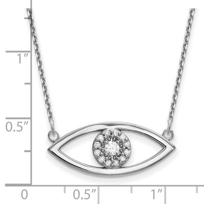 14k white gold medium real diamond evil eye necklace xp5047waaa