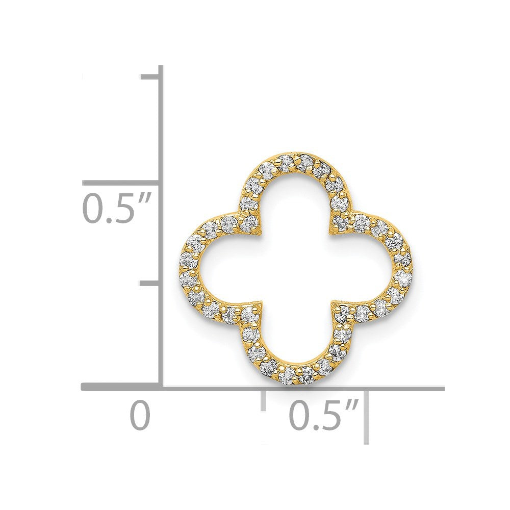 14ky Small Diamond Quatrefoil Design Pendant