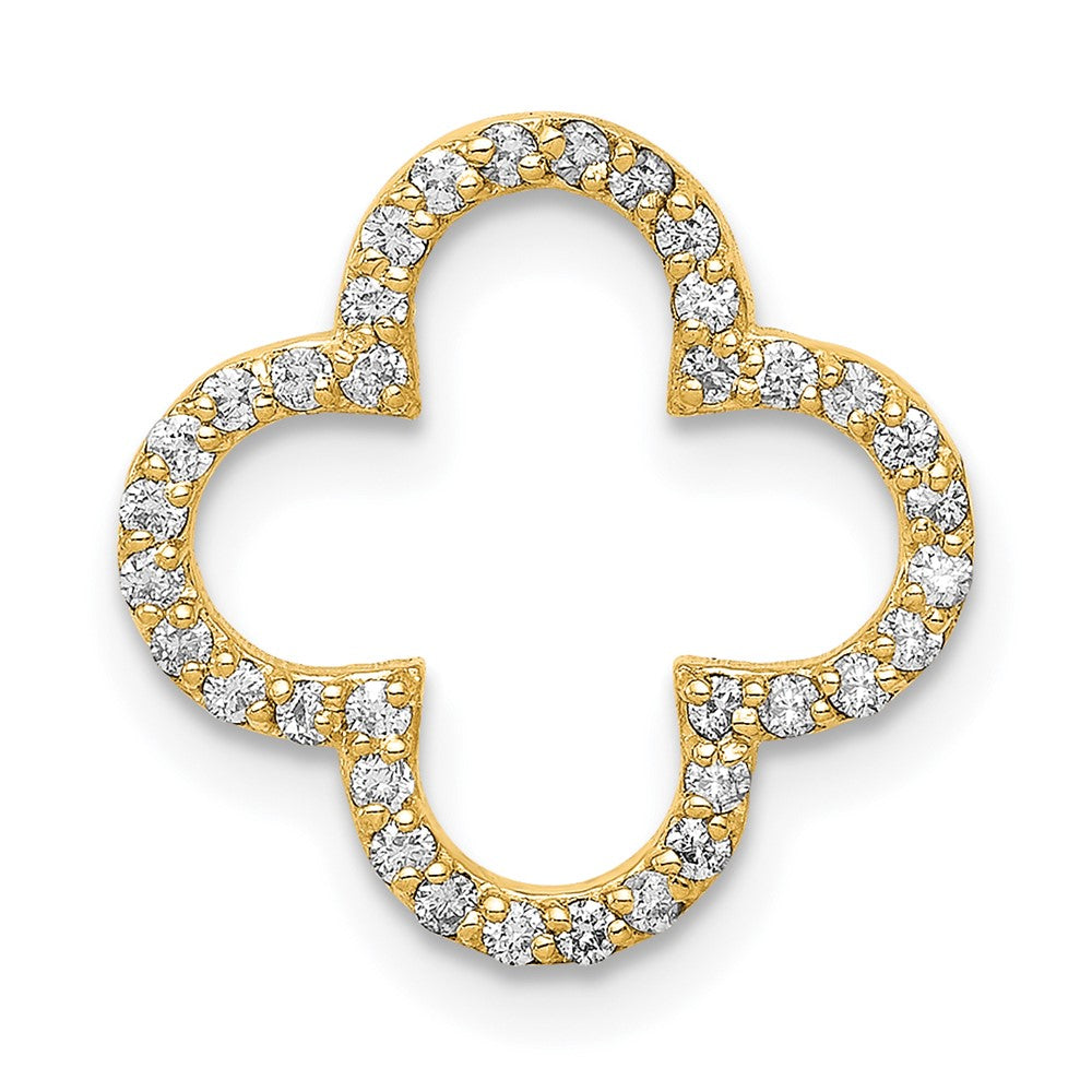 14ky Small Diamond Quatrefoil Design Pendant