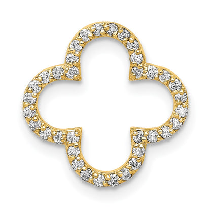 14ky Small Diamond Quatrefoil Design Pendant