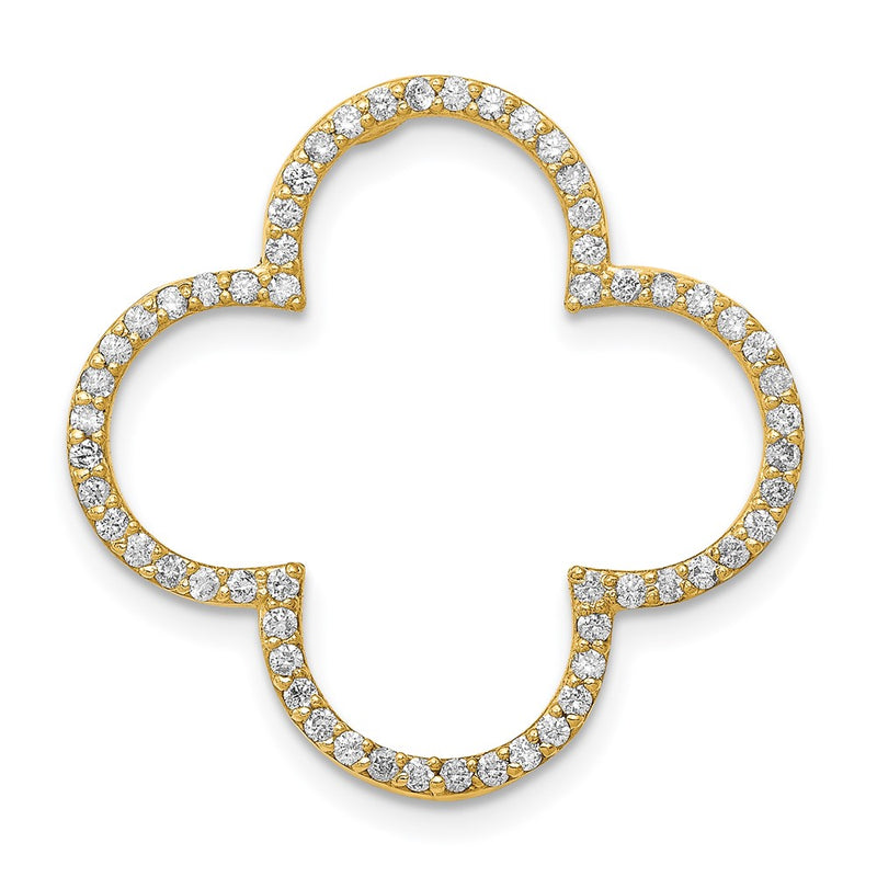 14k Medium Diamond Quatrefoil Design Pendant