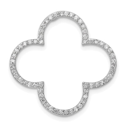 14k white gold medium real diamond quatrefoil design pendant xp5049wvs