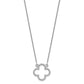 14k white gold small real diamond quatrefoil design necklace xp5050waaa