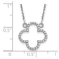 14k white gold small real diamond quatrefoil design necklace xp5050waaa