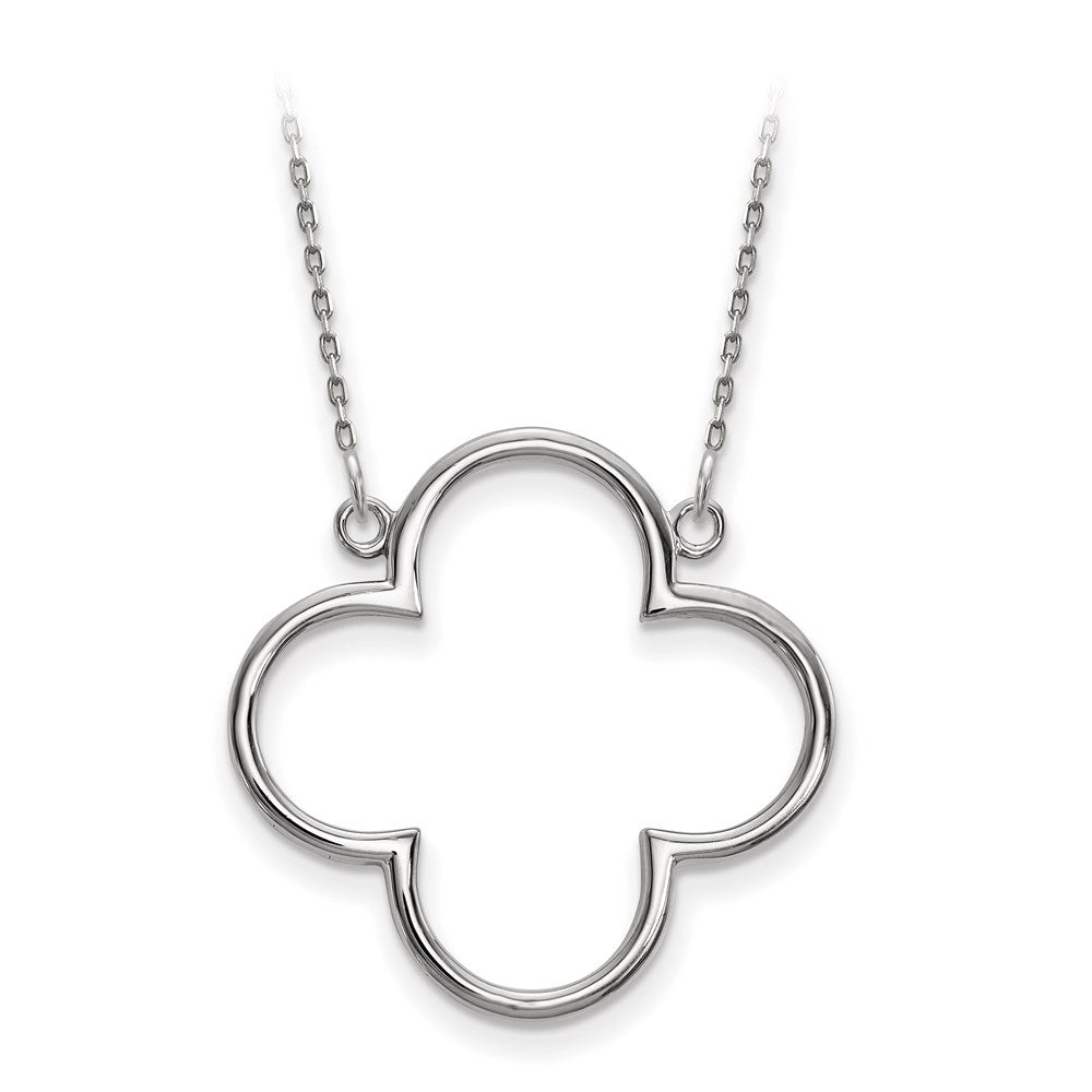 14k White Gold Medium necklace Quatrefoil Design