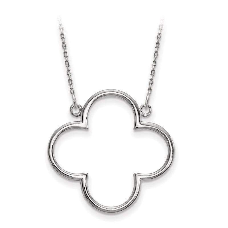 14k White Gold Medium necklace Quatrefoil Design