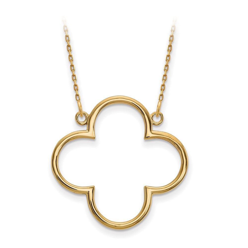 14k Yellow Gold Medium necklace Quatrefoil Design