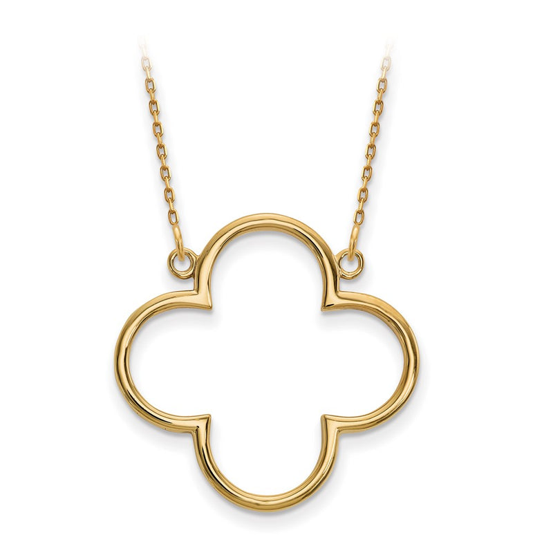 14k Yellow Gold Medium necklace Quatrefoil Design
