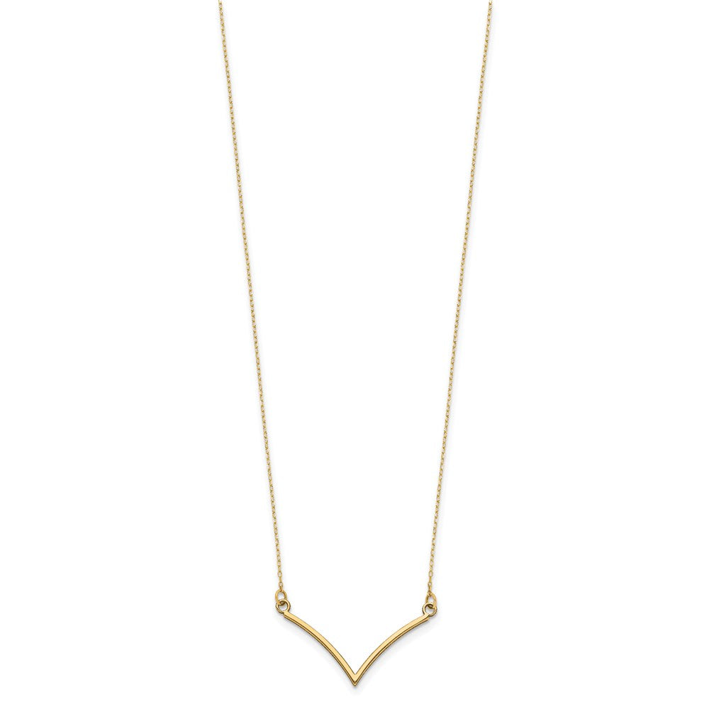 14k Yellow Gold V Necklace