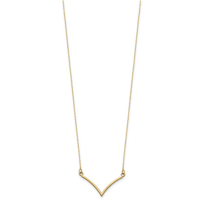 14k Yellow Gold V Necklace