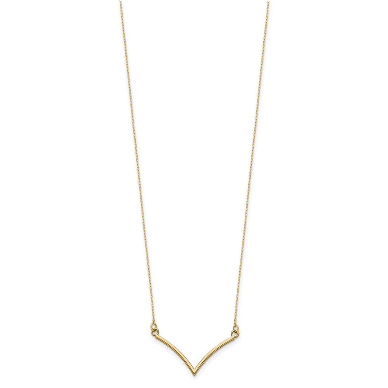 14k Yellow Gold V Necklace