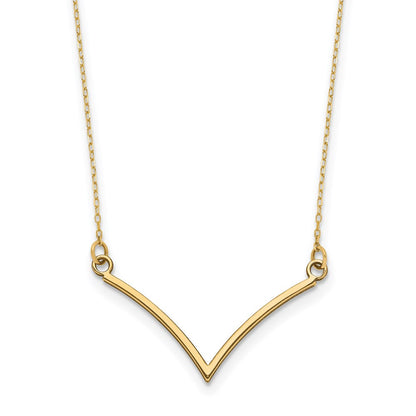 14k Yellow Gold V Necklace