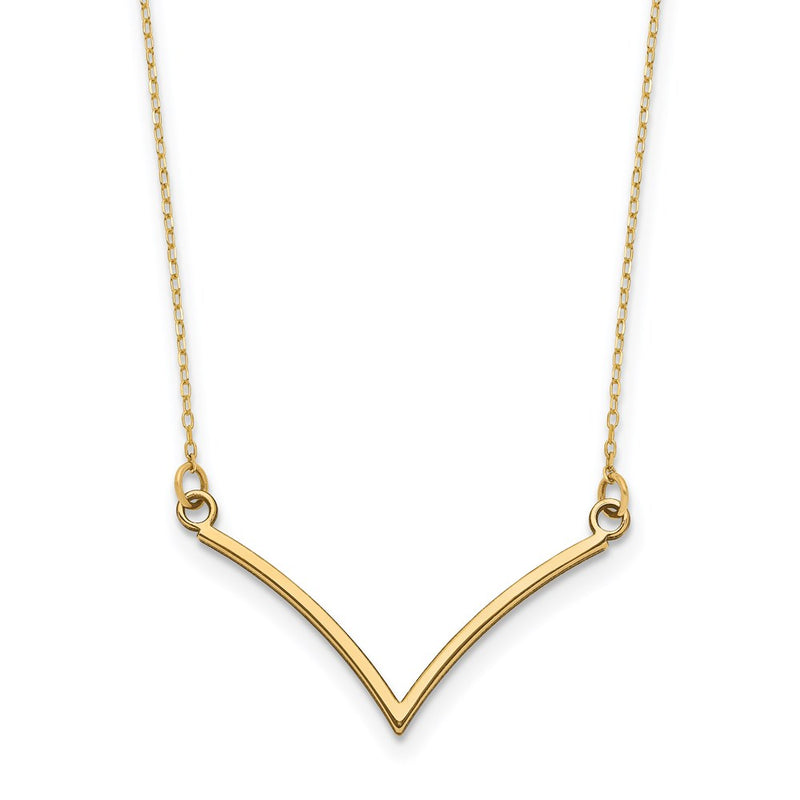 14k Yellow Gold V Necklace