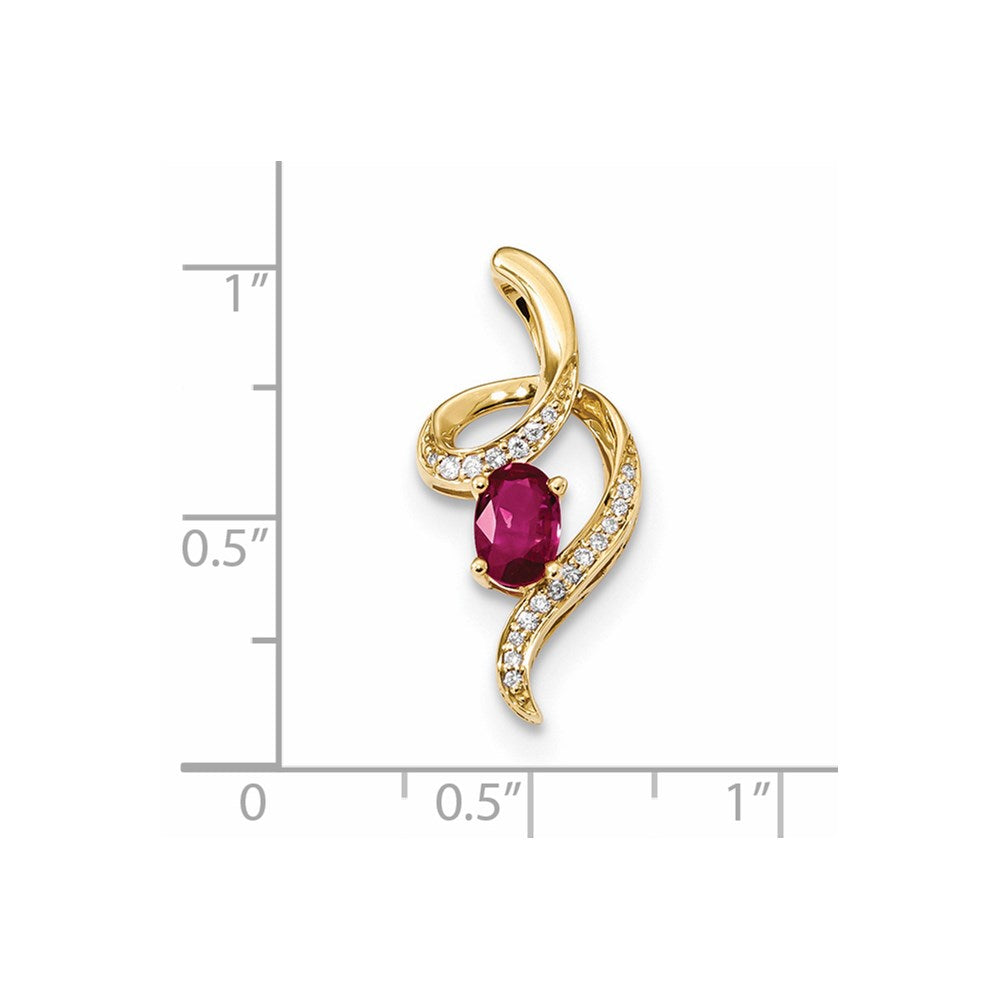 gorgeous ruby pendant. take your style up by adorning... 14k Gold with Ruby and Diamond Pendant | Goldia.com