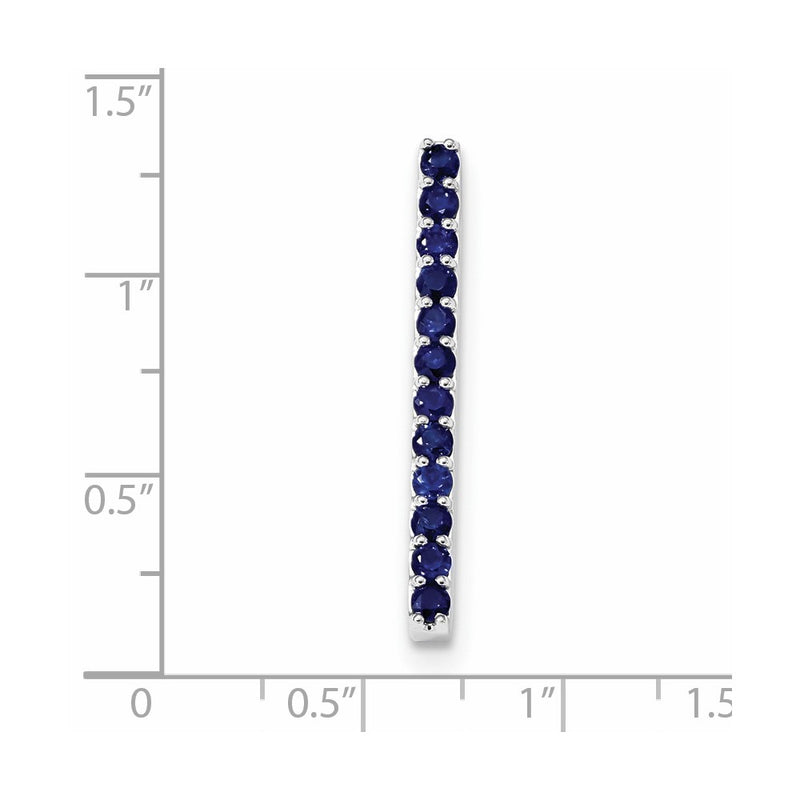 14k White Gold Blue Sapphire Chain Slide