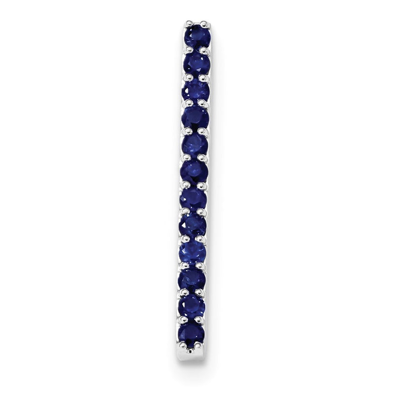 14k White Gold Blue Sapphire Chain Slide