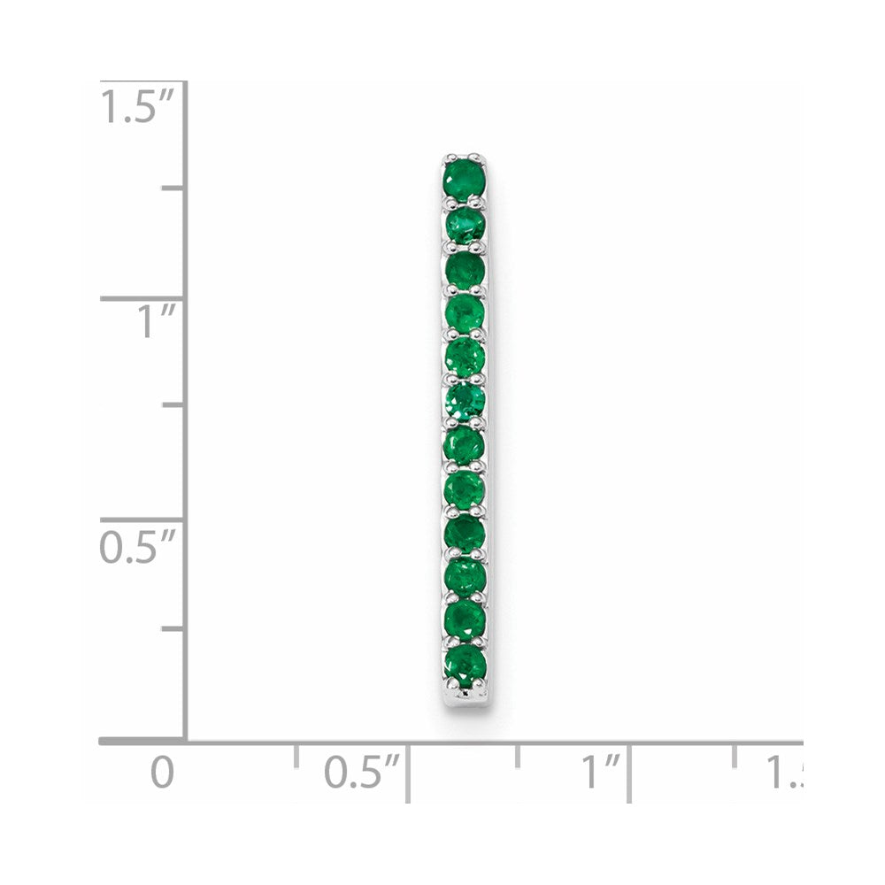 14k White Gold Emerald Chain Slide