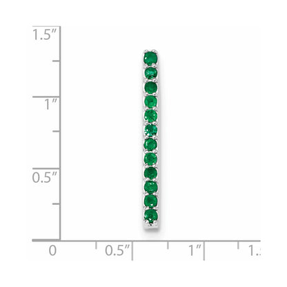 14k White Gold Emerald Chain Slide