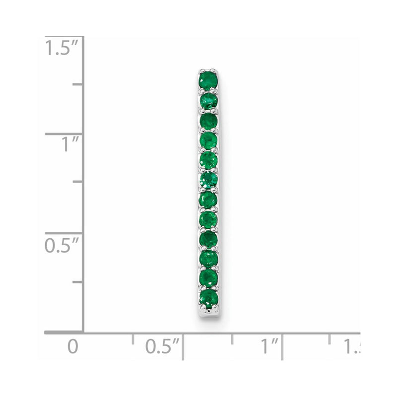 14k White Gold Emerald Chain Slide