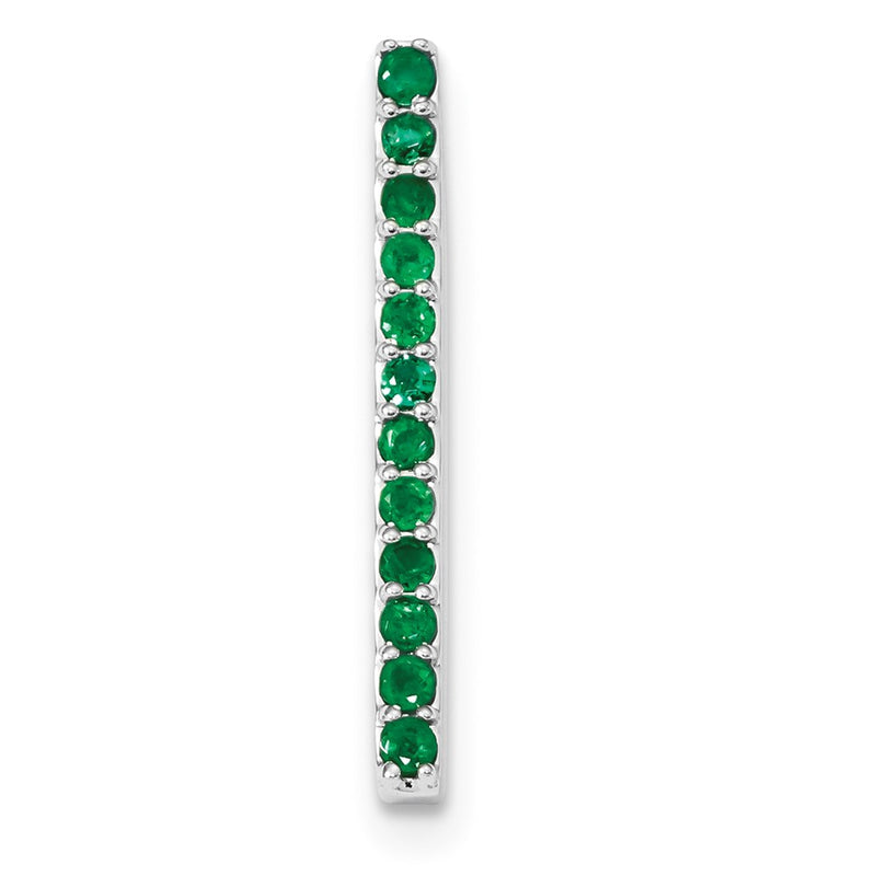 14k White Gold Emerald Chain Slide