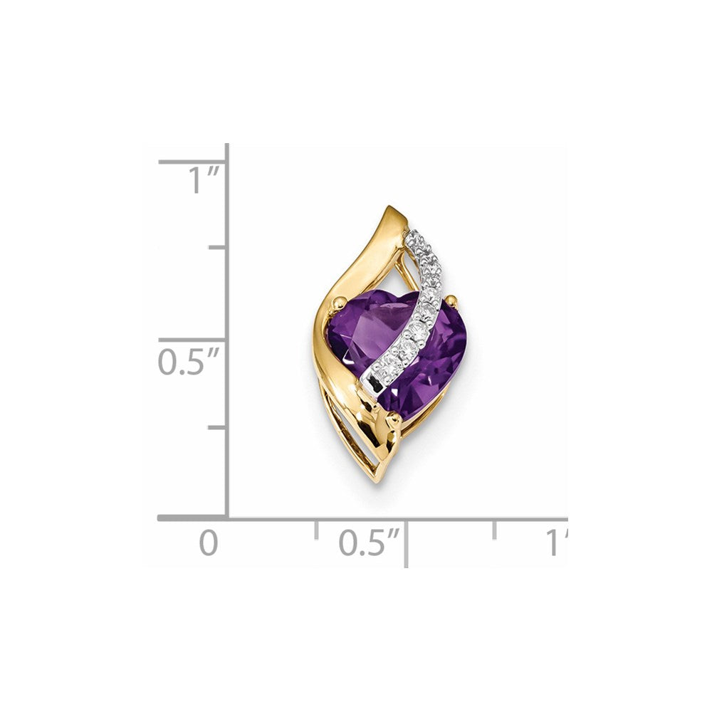 14k Two tone Diamond and Amethyst Chain Slide