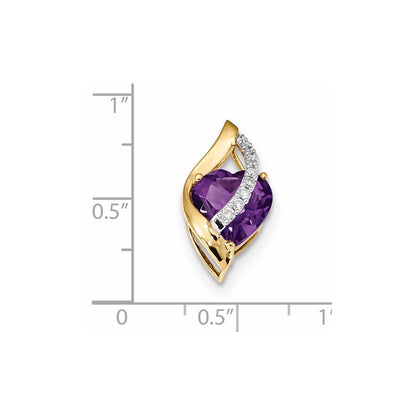 14k Two tone Diamond and Amethyst Chain Slide