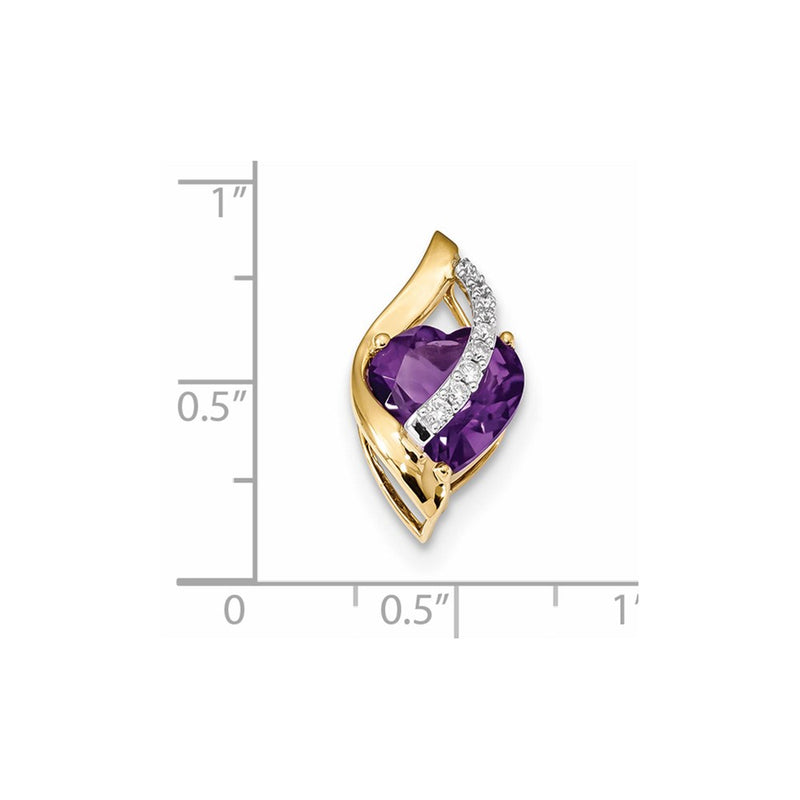 14k Two tone Diamond and Amethyst Chain Slide
