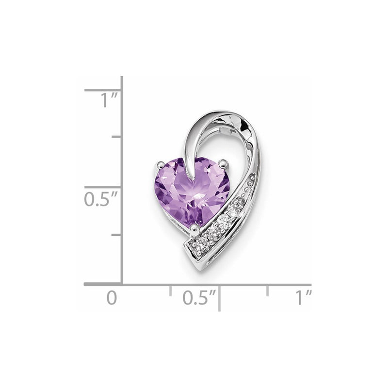 14k White Gold Real Diamond & Purple Quartz Chain Slide
