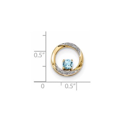 14k Sky Blue Topaz and Diamond Polished Pendant