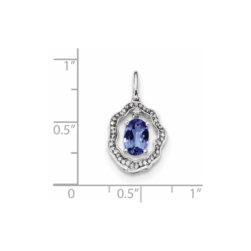 14k White Gold Tanzanite & Diamond Pendant