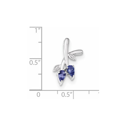 14k White Gold Diamond & Tanzanite Pendant