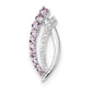 14K White Gold with Pink Sapphire and Diamond Polished Pendant