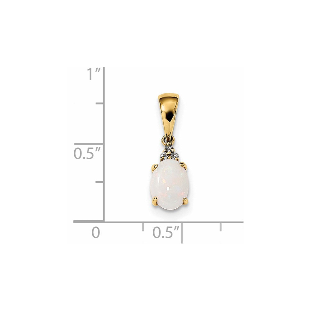 14k Austrian Opal and Diamond Pendant