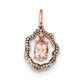 14k Rose Gold with Morganite and Diamond Pendant