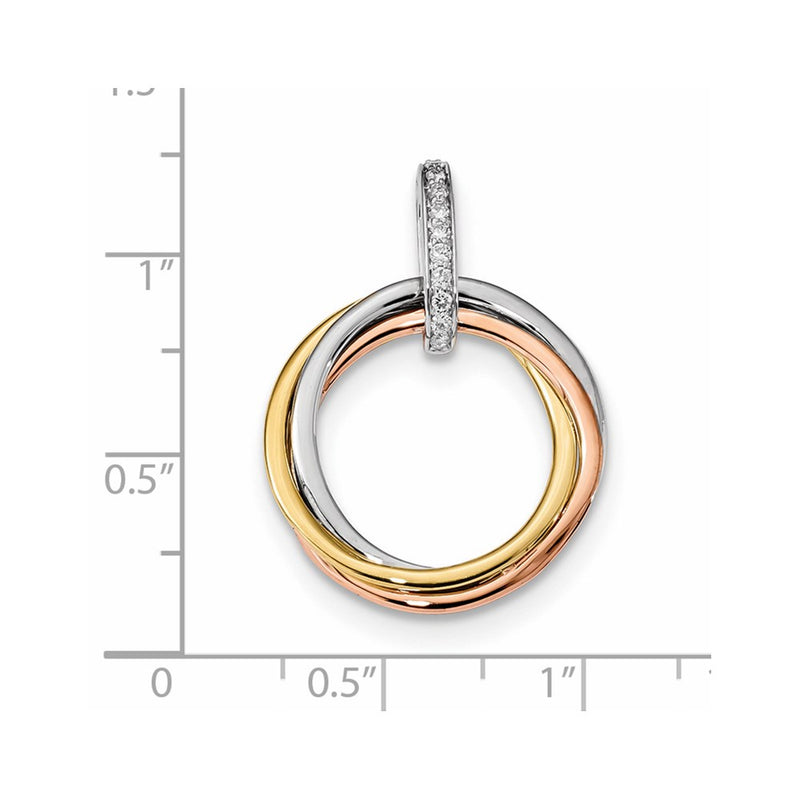14k White/Yellowith Rose Gold Diamond Pendant