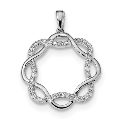14k White Gold Real Diamond Pendant