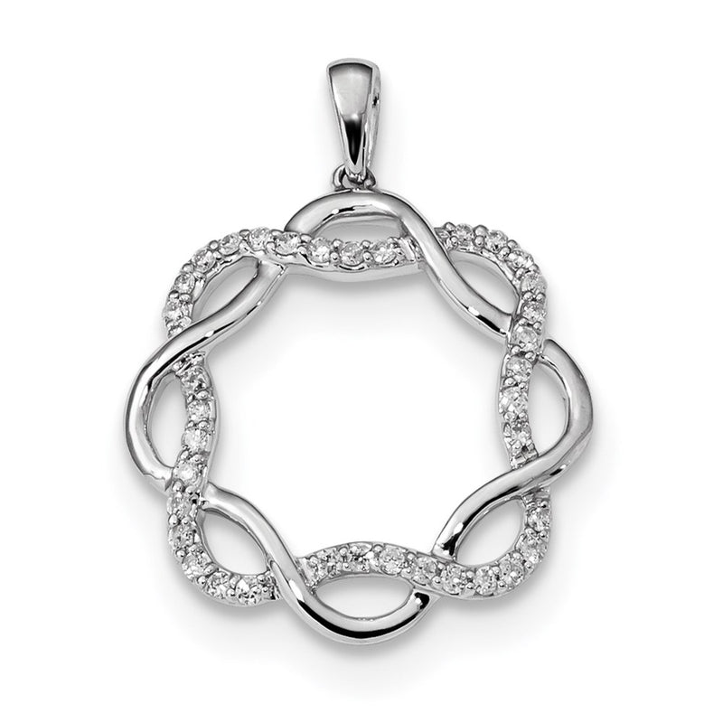 14k White Gold Real Diamond Pendant