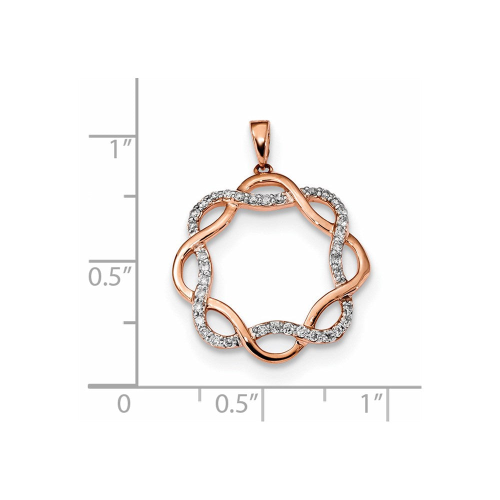 14k Rose Gold Real Diamond Pendant