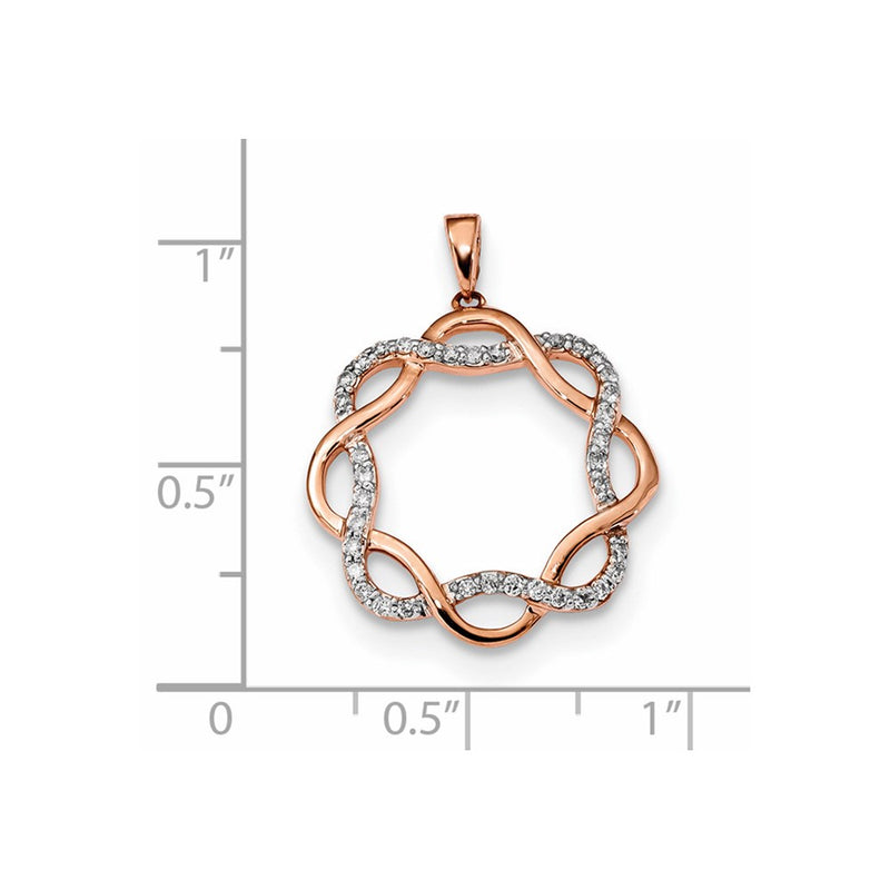 14k Rose Gold Real Diamond Pendant