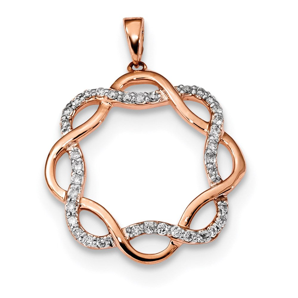14k Rose Gold Real Diamond Pendant