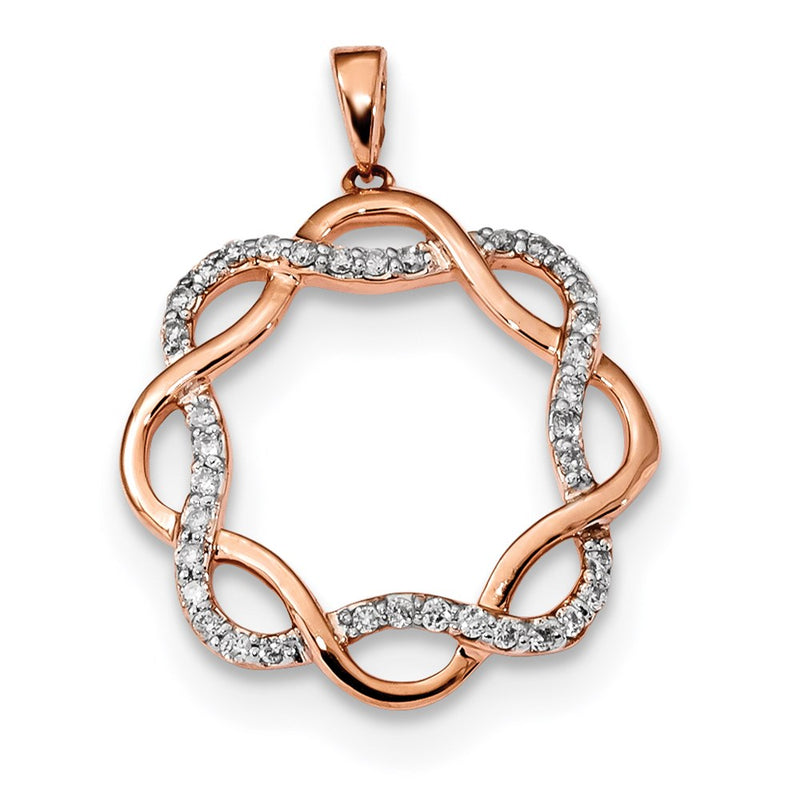14k Rose Gold Real Diamond Pendant
