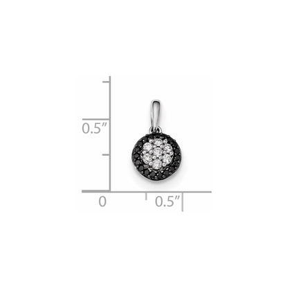 14k White Gold Black/White Diamond Pendant