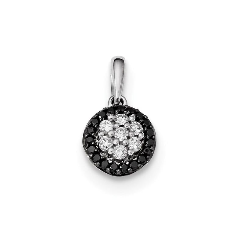14k White Gold Black/White Diamond Pendant