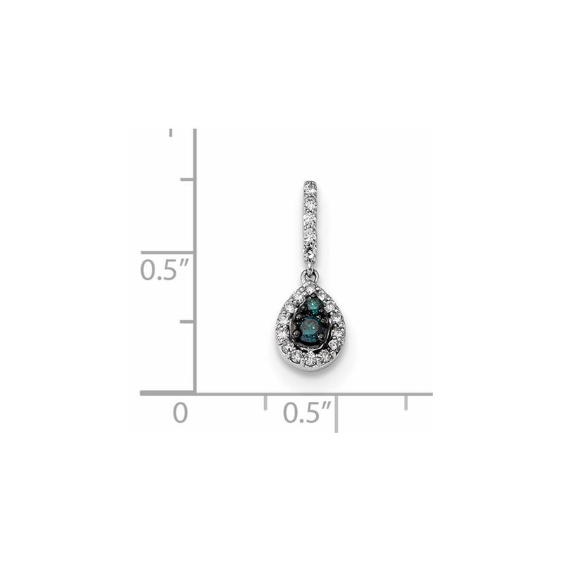 14k White Gold Blue/White Real Diamond Pendant