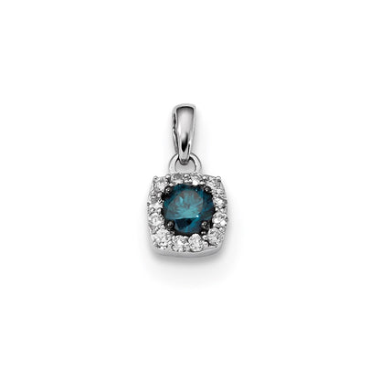 14k White Gold Blue/White Real Diamond Pendant