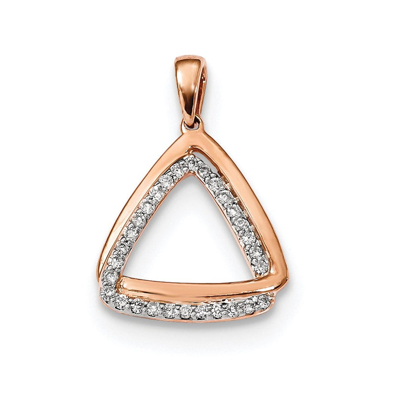 14k Rose Gold Real Diamond Pendant