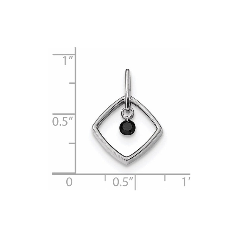 14k White Gold Black Diamond Pendant