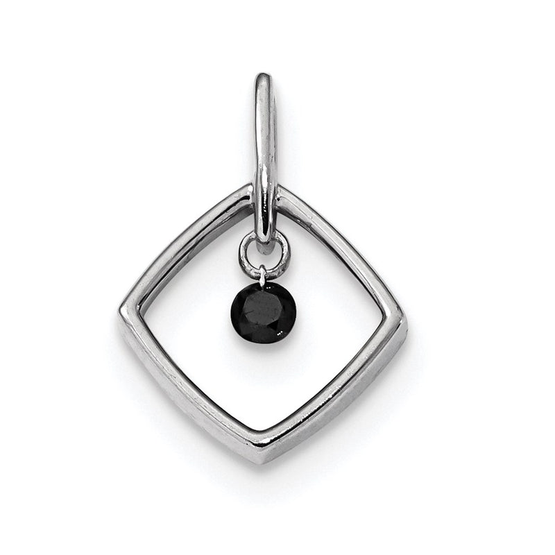14k White Gold Black Diamond Pendant