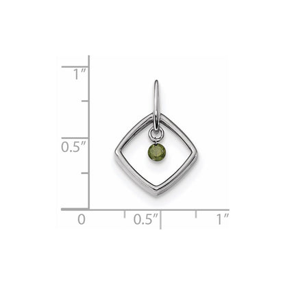 14k White Gold Green Diamond Pendant