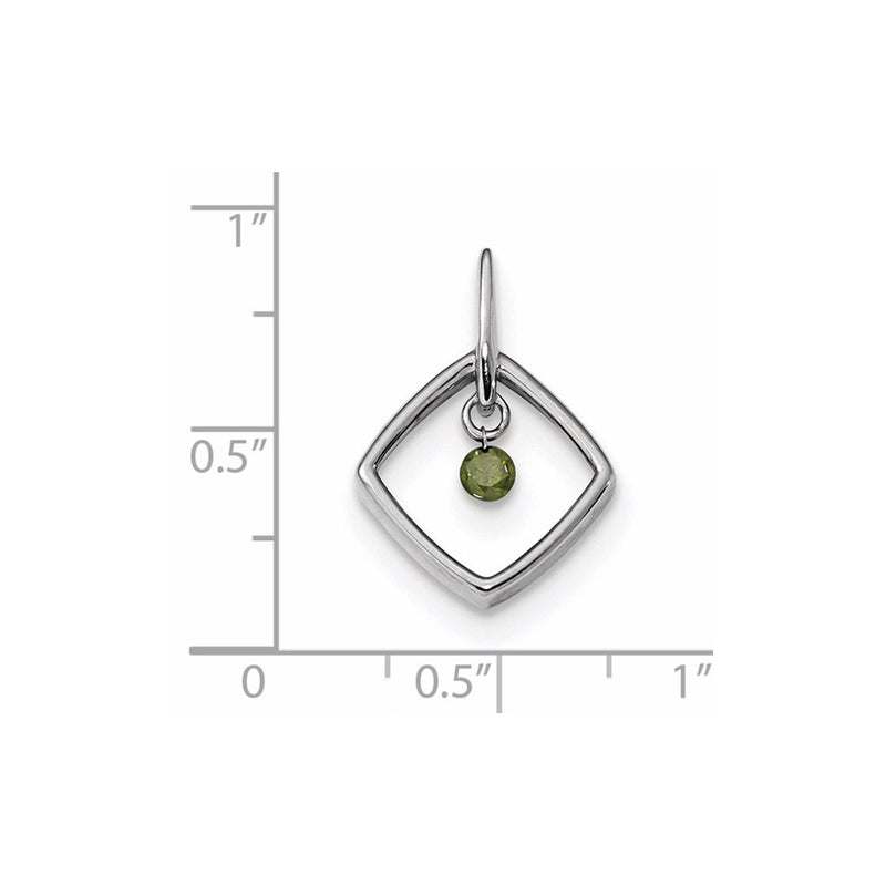 14k White Gold Green Diamond Pendant